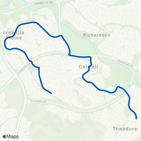 ACT School routes Calwell HS PS St Francis Theodore PS Conder map