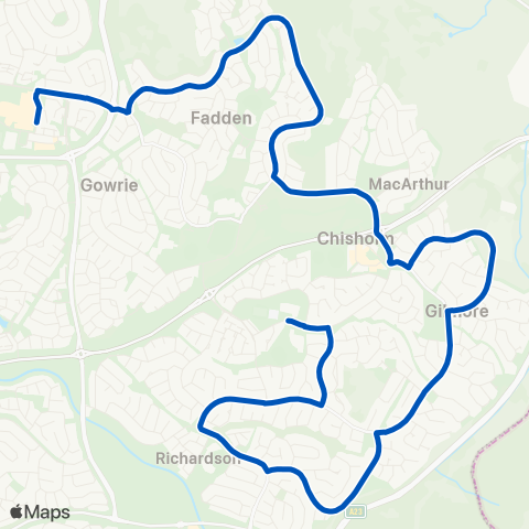 ACT School routes Caroline Chisholm Fadden Gilmore Richardson map