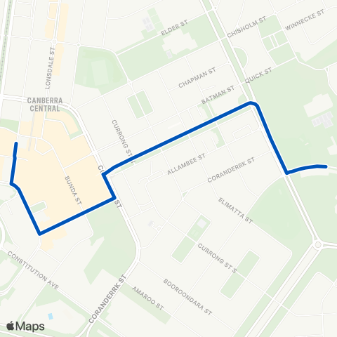 ACT School routes Campbell HS to City map