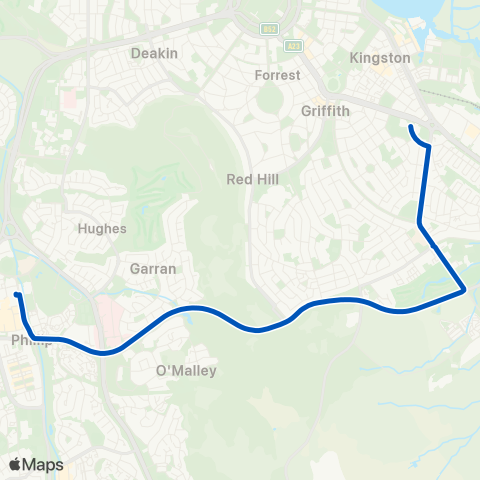 ACT School routes St Edmunds & St Clare's Woden map