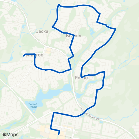 ACT School routes Good Shepard & Amaroo PS Bonner & Forde map