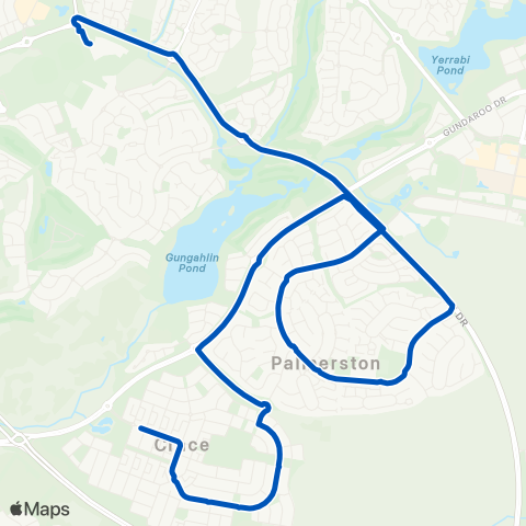 ACT School routes JPC NEW Palmerston Crace map