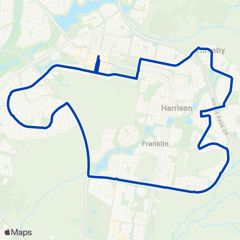 ACTION Throsby Loop via Palmerston & Harrison map