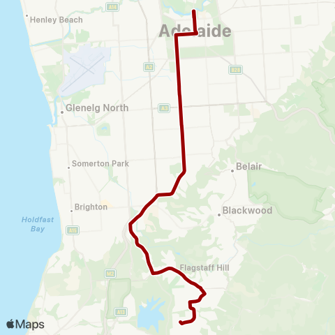 Torrens Transit Aberfoyle Hub - Adelaide Oval map