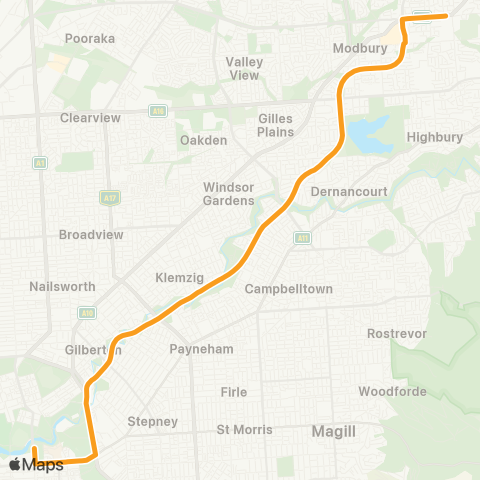 Torrens Transit St Agnes - Adelaide Oval map