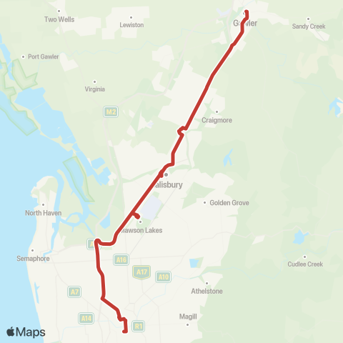 Torrens Transit Gawler 2 map