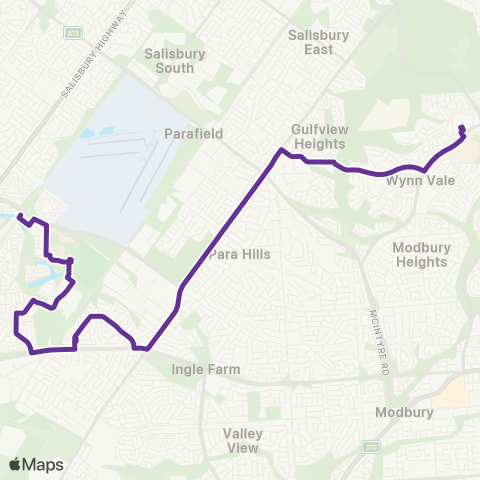 Torrens Transit Mawson Intg - Golden Grove Intg map