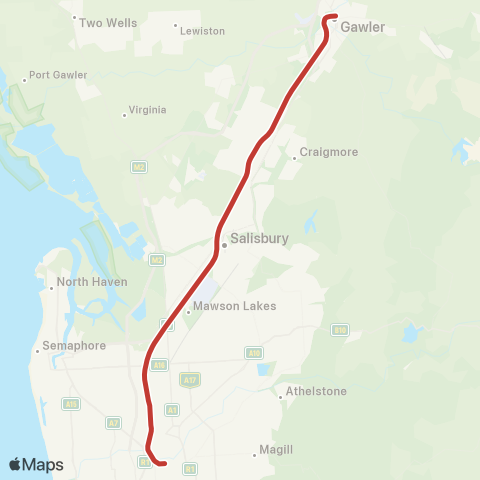 Keolis Downer Gawler Line map