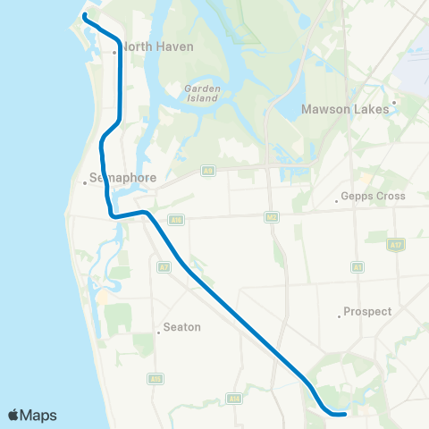 Keolis Downer Outer Harbor & Grange Line map