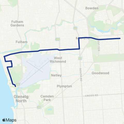 Torrens Transit City - West Beach map