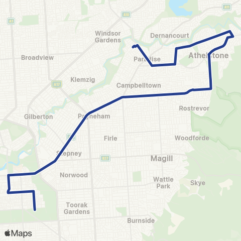 Torrens Transit Paradise Interchange - City map