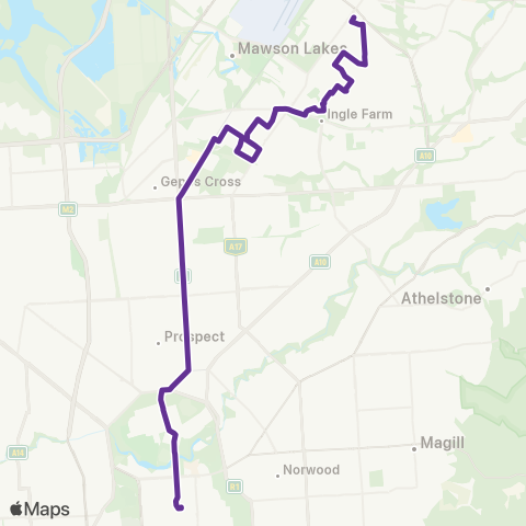 Torrens Transit Para Hills - Gepps Cross map