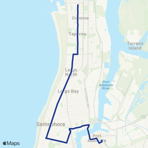 Torrens Transit North Haven - Port Adelaide Intg map