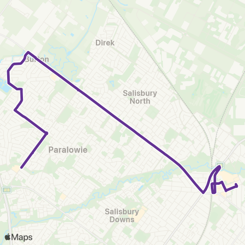 Torrens Transit Paralowie - Salisbury map