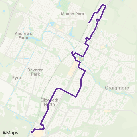 Torrens Transit Munno Para Station - Elizabeth Intg map