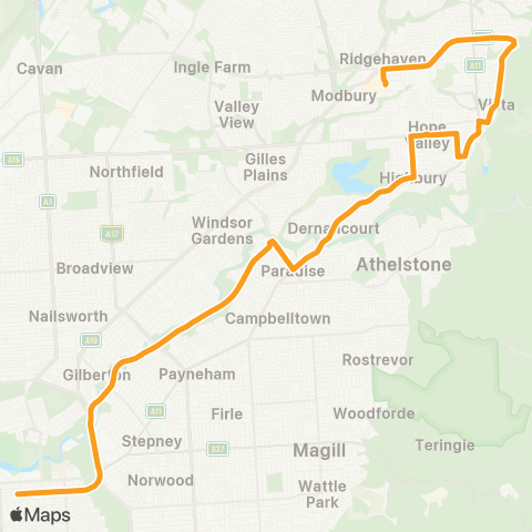 Torrens Transit Tea Tree Plaza Interchange - City map