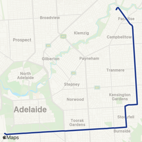 Torrens Transit Keswick - Paradise Interchange map