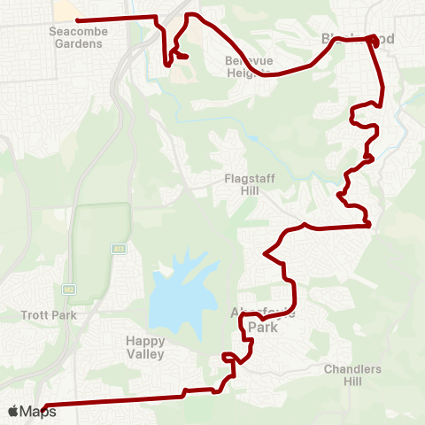 Torrens Transit Old Reynella Intg - Marion Centre Intg map