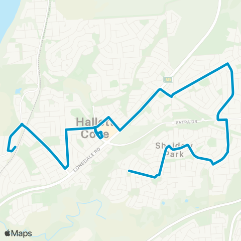 Busways Hallett Cove Beach Sta - Sheidow Park map