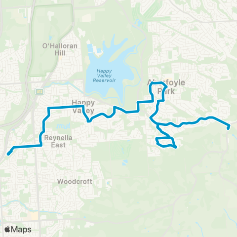 Busways Chandlers Hill - Old Reynella Intg map