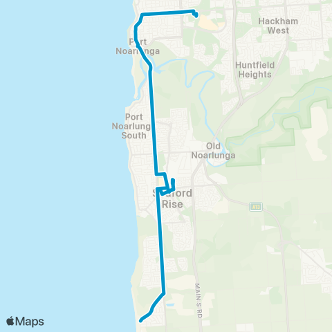 Busways Maslin Beach - Noarlunga Centre Intg map