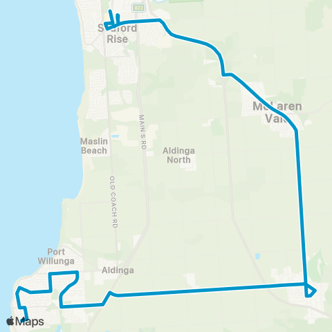 Busways Aldinga Beach - Seaford Centre map