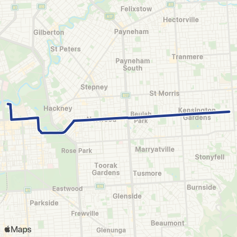 Torrens Transit Rosslyn Park - Adelaide Oval map