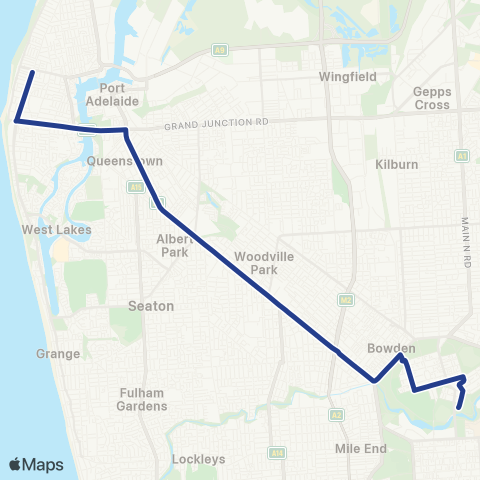 Torrens Transit Semaphore - Adelaide Oval map