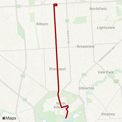 Torrens Transit Blair Athol - Adelaide Oval map