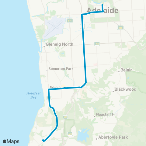 Busways Hallett Cove Shops - Adelaide Oval map