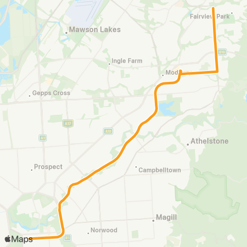 Torrens Transit City - Fairview Park map