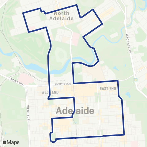 Torrens Transit City Connector (Anti-Clockwise) map