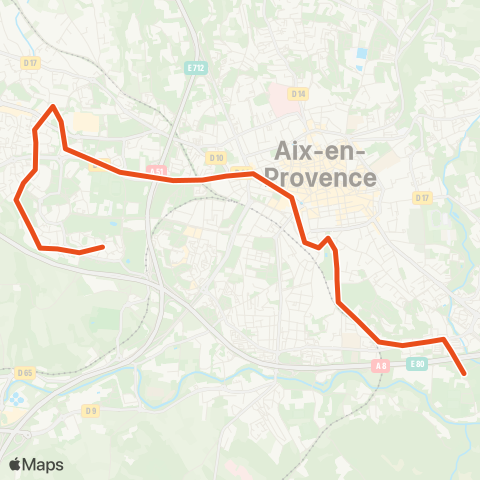 Aix en Bus Margueride ↔ Arc de Meyran map