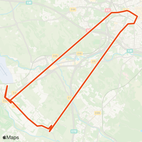 Aix en Bus P+R Plan d'Aillane ↔ Corsy map