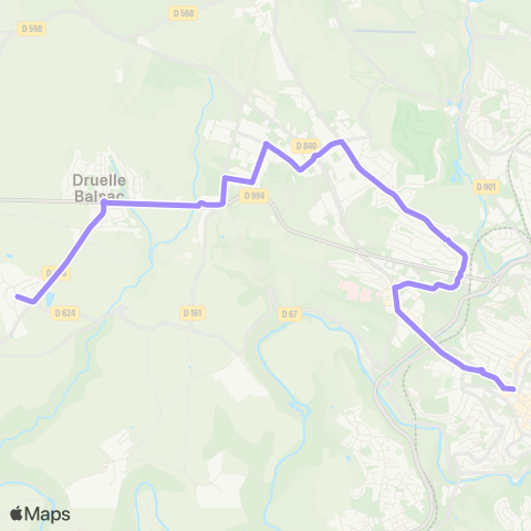 Agglobus Druelle - Av des Ebenistes - Bourran map