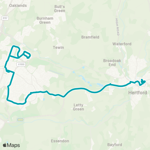 Arriva Herts and Essex  map