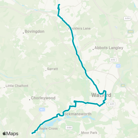 Arriva Herts and Essex  map