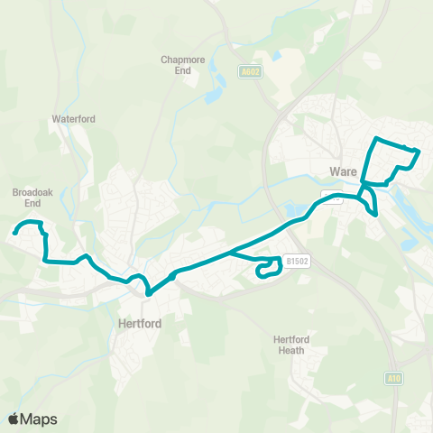 Arriva Herts and Essex  map