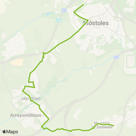 Autobuses Urbanos Móstoles - Arroyomolinos - Moraleja de Enmedio map