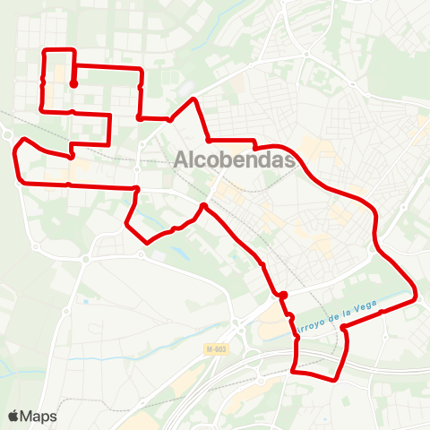 Autobuses Urbanos Circular de Alcobendas map