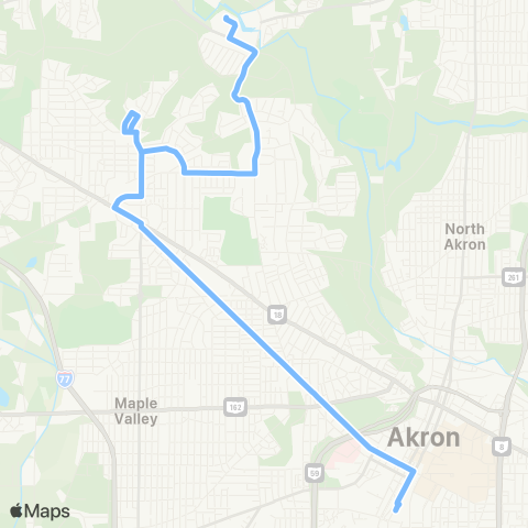 Akron Metro W. Exchange / Merriman Valley map