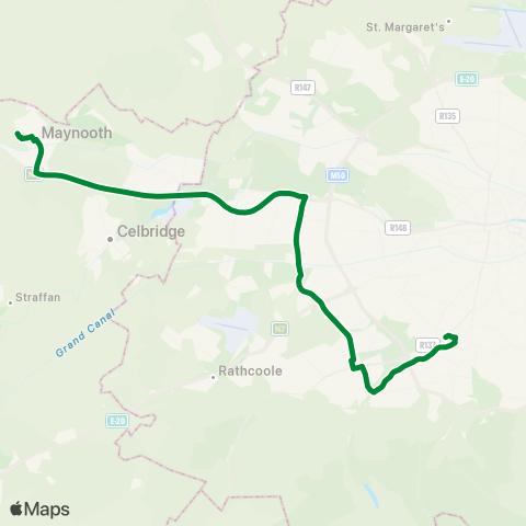 Slevins Coaches Dundrum, Upper Churchtown Rd (Notre Dame Sch) - Univ Campus map