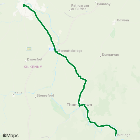 Kilbride Coaches Inistioge - Kilkenny map