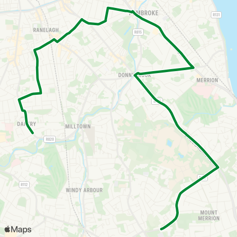 Joe Moroney Coach Hire Ltd Rathfarnham - Mount Anville map