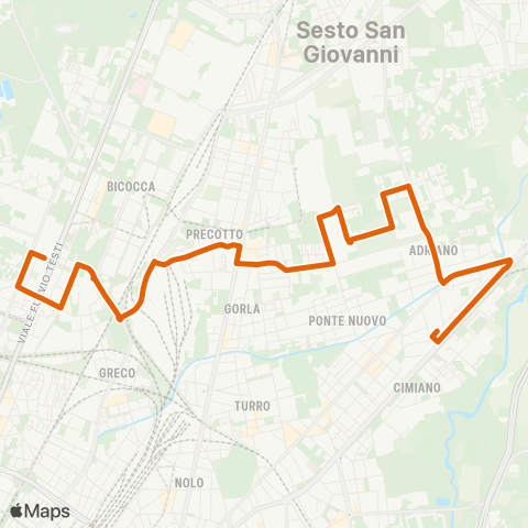 ATM Milano Cà Granda M5 - Crescenzago M2 (Lav. Cascina Gobba) map