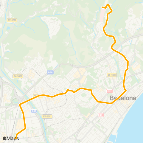 AMB Badalona-Barcelona map