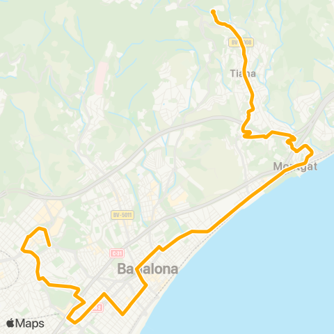 AMB Badalona-Tiana map