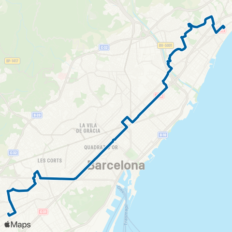 AMB L'Hospitalet L.-Badalona map