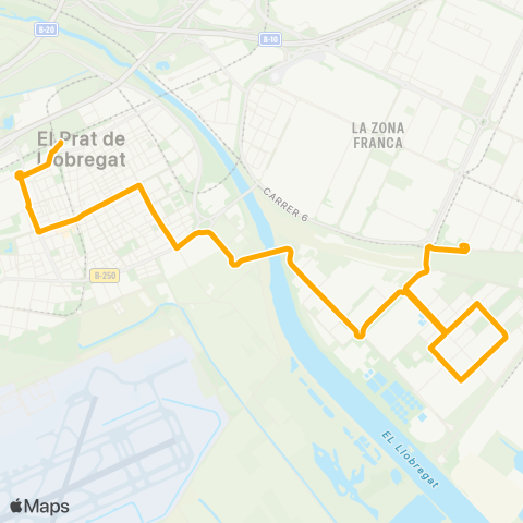 AMB El Prat De Llobregat (Estació Rodalies - Zal Prat) map