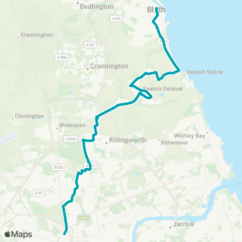 Arriva North East  map